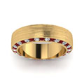 Red gold mens wedding rings